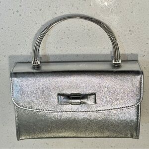 Vintage Silver Bow HL Handbag Metal Handle